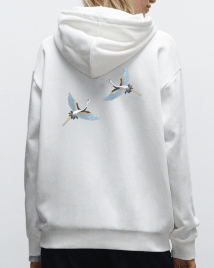 BLUZA Z HAFTEM ŻURAWI