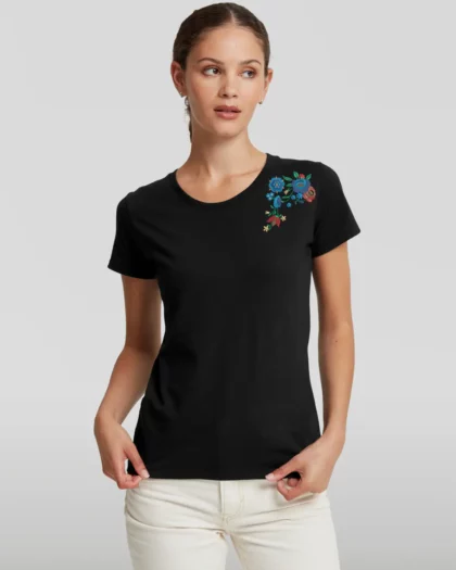 KOSZULKA Z HAFTEM KWIATÓW